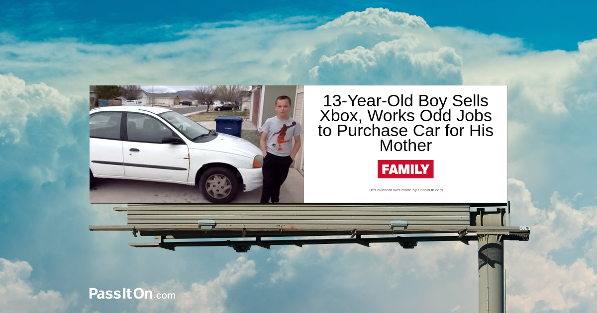 13-Year-Old Boy Sells Xbox, Works Odd Jobs to Purchase Car for His Mother