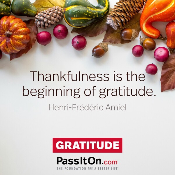 Thankfulness is the beginning of gratitude. #<Author:0x00007fc8e82e12c0>