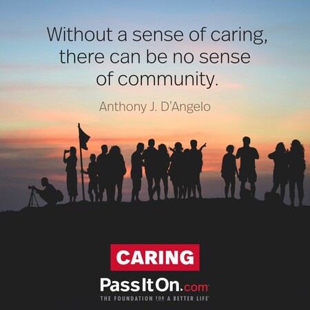Without a sense of caring, there can be no sense of community. #<Author:0x00007fc8e923a500>