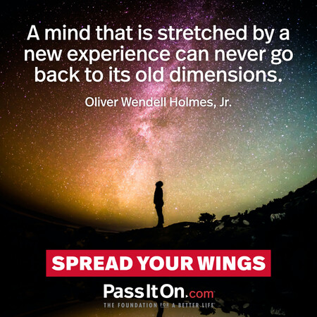 A mind that is stretched by a new experience can never go back to its old dimensions. #<Author:0x00007fc8e95c9888>