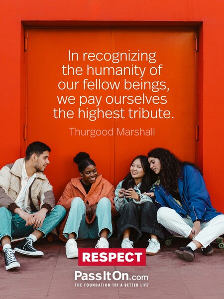 In recognizing the humanity of our fellow beings, we pay ourselves the highest tribute. #<Author:0x00007fc8e82ec300>