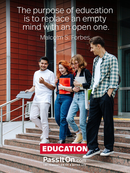 The purpose of education is to replace an empty mind with an open one.
 #<Author:0x00007fc8e8256cd8>