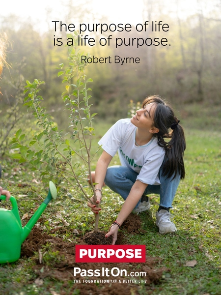The purpose of life is a life of purpose. #<Author:0x00007f132efe1cd8>