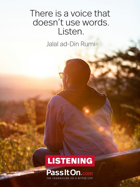 There is a voice that doesn’t use words. Listen. #<Author:0x00007fc8e922a650>
