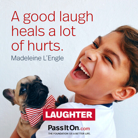 A good laugh heals a lot of hurts. #<Author:0x00007fc8e8206f58>