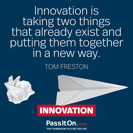 Innovation is taking two things that already exist and putting them together in a new way. #<Author:0x00007fc8e921f8e0>