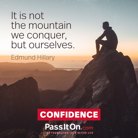 It is not the mountain we conquer but ourselves. #<Author:0x00007fc8e8241f40>