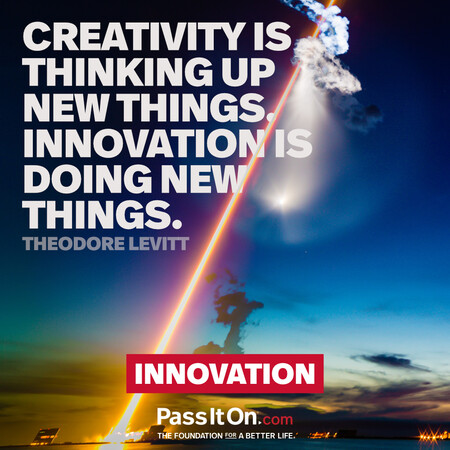 Creativity is thinking up new things. Innovation is doing new things. #<Author:0x00007fdfd089ab40>