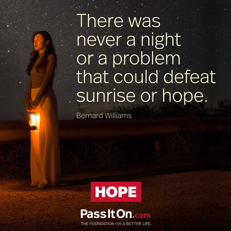 There was never a night or a problem that could defeat sunrise or hope. #<Author:0x00007fc8e827b2e0>
