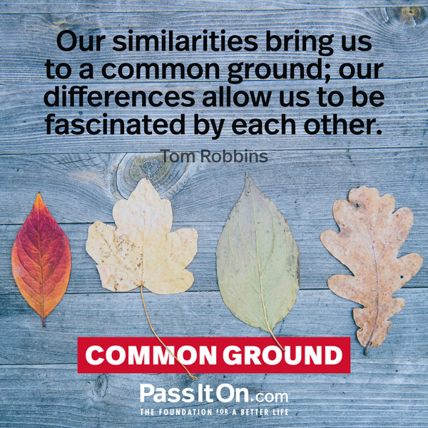 Our similarities bring us to a common ground; our differences allow us to be fascinated by each other. #<Author:0x00007f60ffe75150>