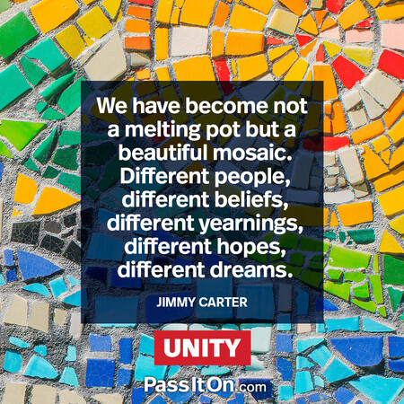 We have become not a melting pot but a beautiful mosaic. Different people, different beliefs, different yearnings, different hopes, different dreams. #<Author:0x00007f02e707c088>