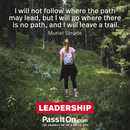 I will not follow where the path may lead, but I will go where there is no path, and I will leave a trail. #<Author:0x00007f02e707ab48>