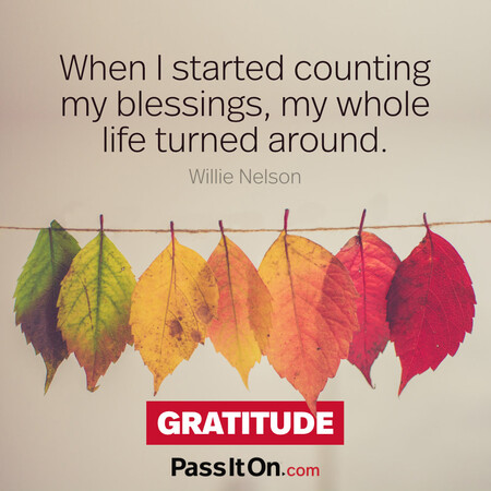 When I started counting my blessings, my whole life turned around. #<Author:0x00007f60fd41add8>