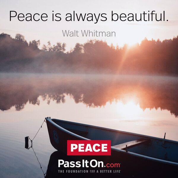 Peace is always beautiful. #<Author:0x00007f60fd3f30d0>