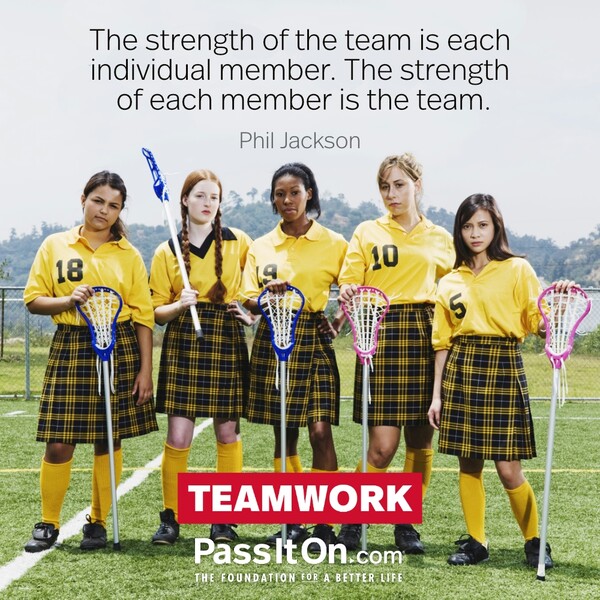 The strength of the team is each individual member. The strength of each member is the team. #<Author:0x00007fe17452a000>