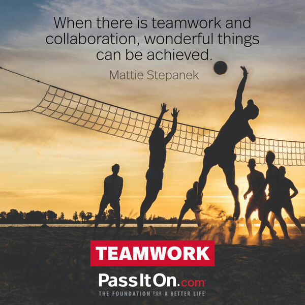 When there is teamwork and collaboration, wonderful things can be achieved. #<Author:0x00007fe1745258c0>