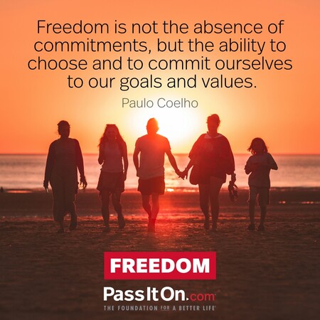 Freedom is not the absence of commitments, but the ability to choose - and commit myself to - what is best for me. #<Author:0x00007fe174599b08>