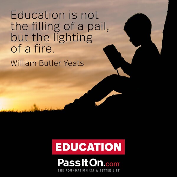 Education is not the filling of a pail, but the lighting of a fire. #<Author:0x00007f60fef96058>