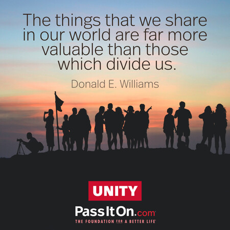 The things that we share in our world are far more valuable than those which divide us. #<Author:0x00007fe1666880e0>