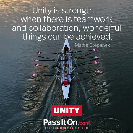 Unity is strength…when there is teamwork and collaboration, wonderful things can be achieved. #<Author:0x00007f60fd3a67d0>