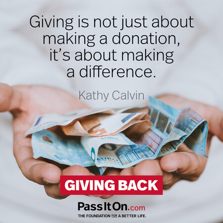 Giving is not just about making a donation, it's about making a difference. #<Author:0x00007f60fef93d58>