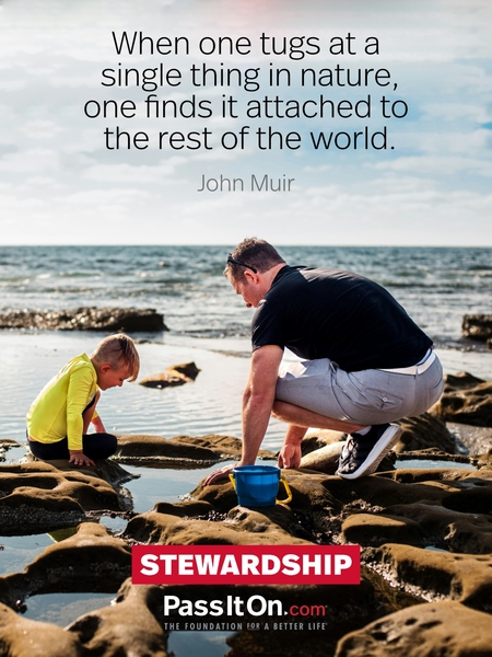 When one tugs at a single thing in nature, one finds it attached to the rest of the world. #<Author:0x00007f60fe656920>
