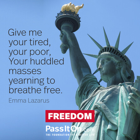 Give me your tired, your poor, Your huddled masses yearning to breathe free. #<Author:0x00007f02e55112d0>