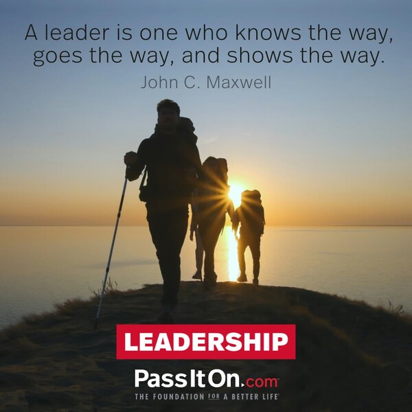 A leader is one who knows the way, goes the way, and shows the way. #<Author:0x00007f60fd35bb90>
