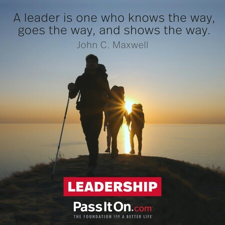A leader is one who knows the way, goes the way, and shows the way. #<Author:0x00007fe1665c4c58>