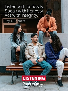 Listen with curiosity. Speak with honesty. Act with integrity. #<Author:0x00007f1aae935290>