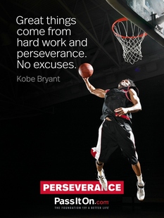 Great things come from hard work and perseverance. No excuses. #<Author:0x00007f4555d576d0>